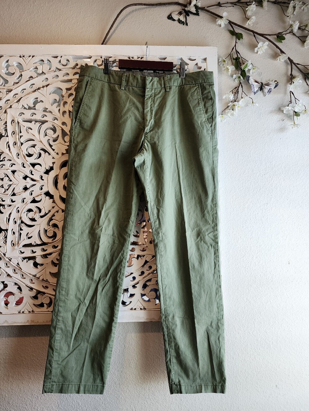 FIGARET PARIS OLIVE CHIN9 PANTS MENS SIZE 32 WAIST COMFTRABLE FIT